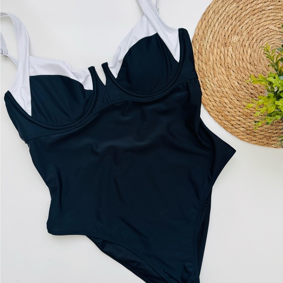 CUPSHE x JoJo Audrey V-Wire Colorblock One-Piece Swimsuit Size XL - Picture 4 of 12